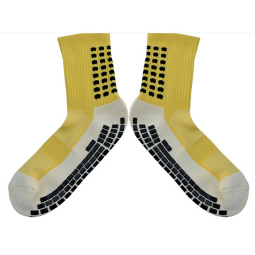 New Fashion Cotton Grid Style Team Sports Fußballsocken Anti-Rutsch-Fußballsocken